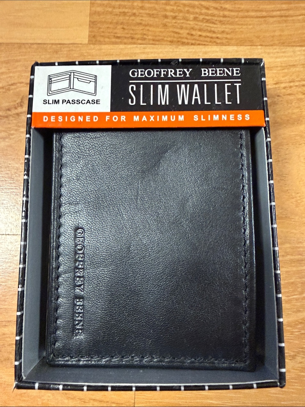 Geoffrey Beene Black Slim Passcase Wallet